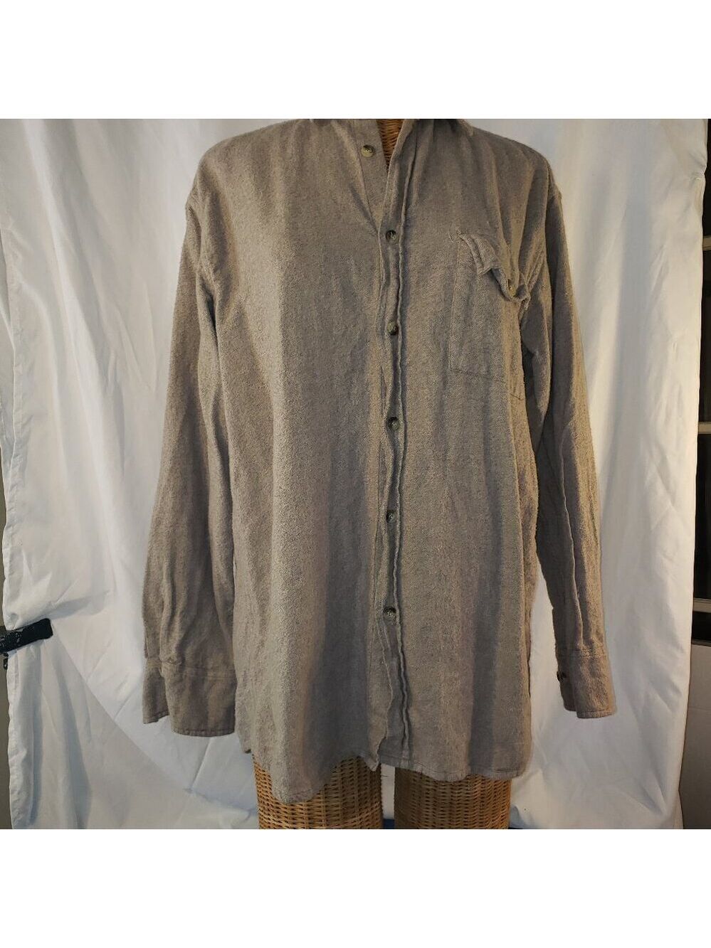 Junction West Men's Taupe Cotton Flannel-like Shirt, Size M